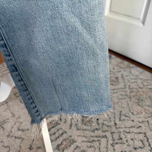 pistola | presley high rise straight leg distressed raw hem crop | size 29 - Picture 6 of 8